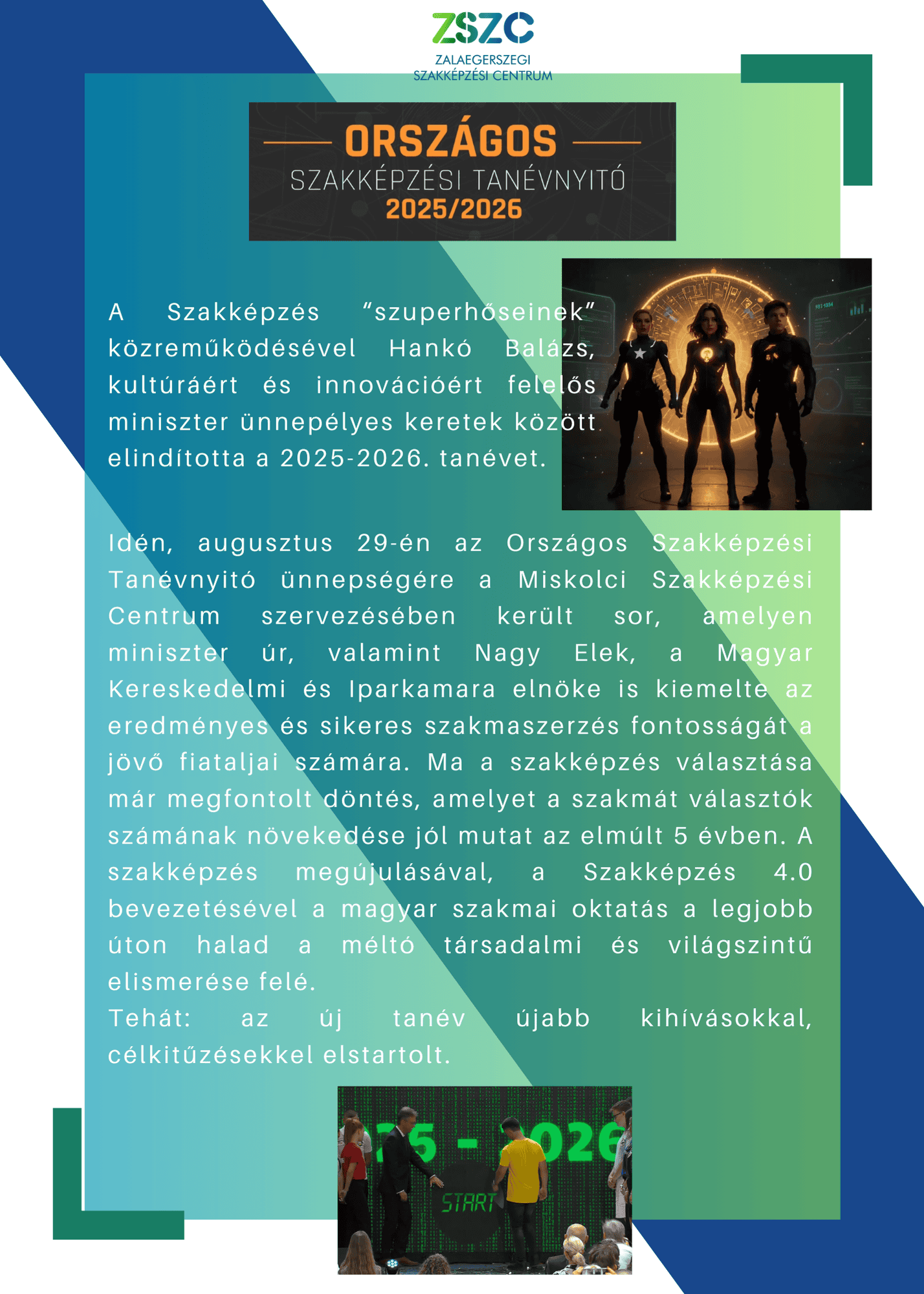 Országos szakképzési tanévnyitó